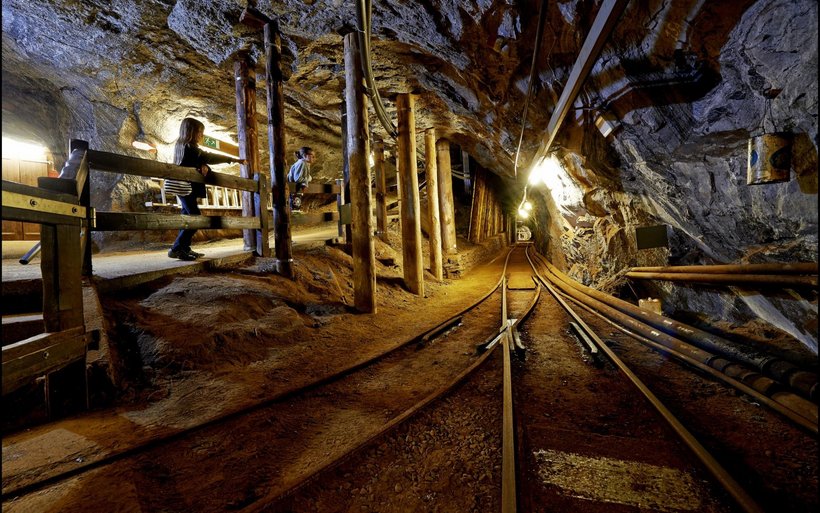 A l'intérieur de mines de sel.