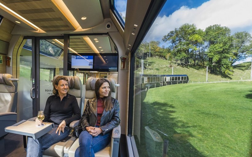 La classe prestige du GoldenPass draine une clientèle très internationale.