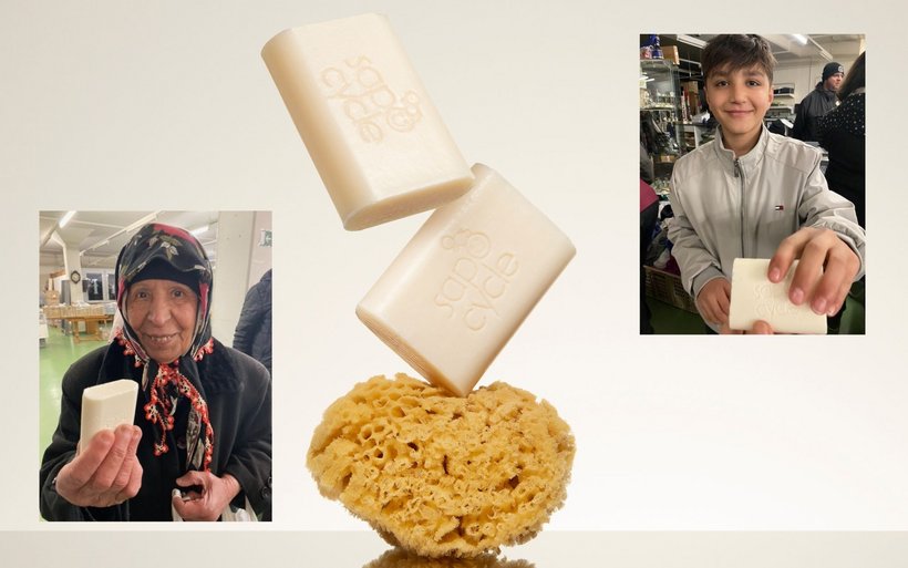 recyclage et distribution de savons