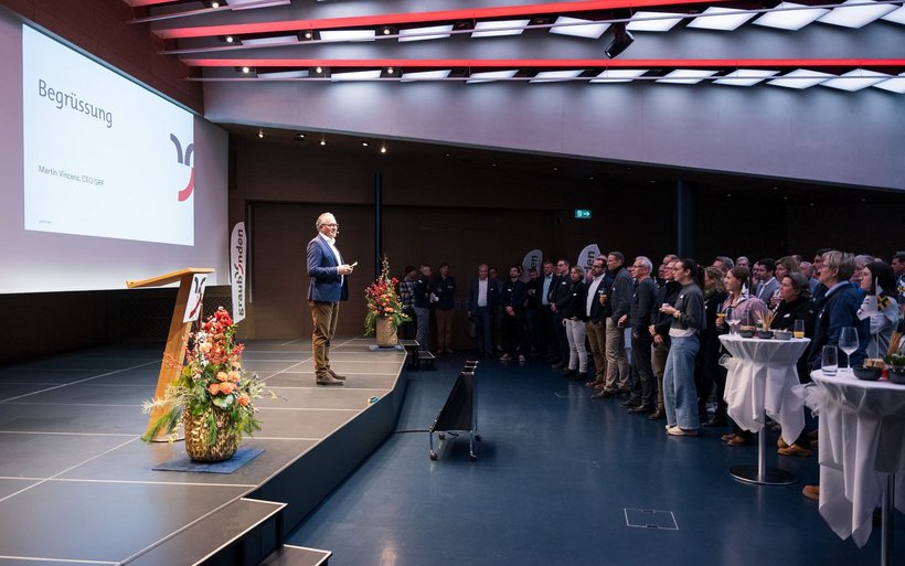 CEO Martin Vincenz eröffnet den traditionellen Neujahrsapéro von Graubünden Ferien in Chur.