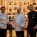 Les trois chefs Franck Derouet, Stéphane Décotterd et Guy Ravet, réunis à la Maison Décotterd, à Glion.