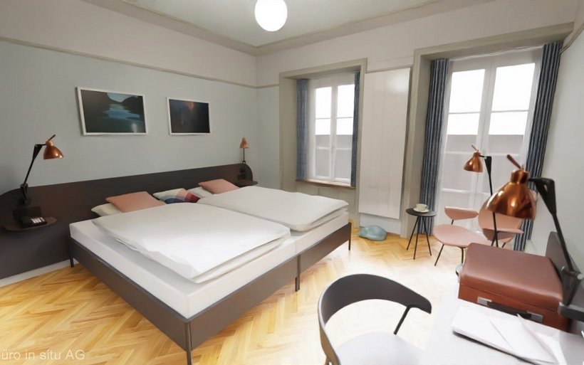 Visualisierung des umgebauten Hotels Schützen Rheinfelden