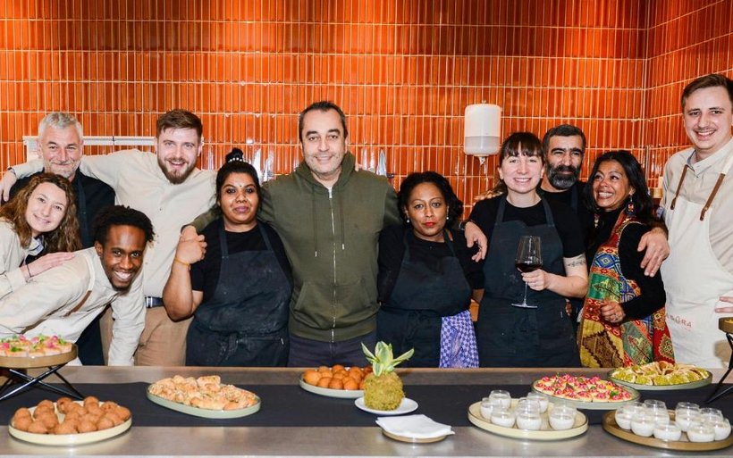 groupe de réfugiés au Cuisine Lab