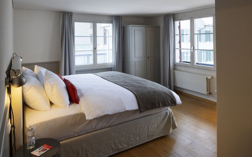 Ein Zimmer im Hotel Bergidyll