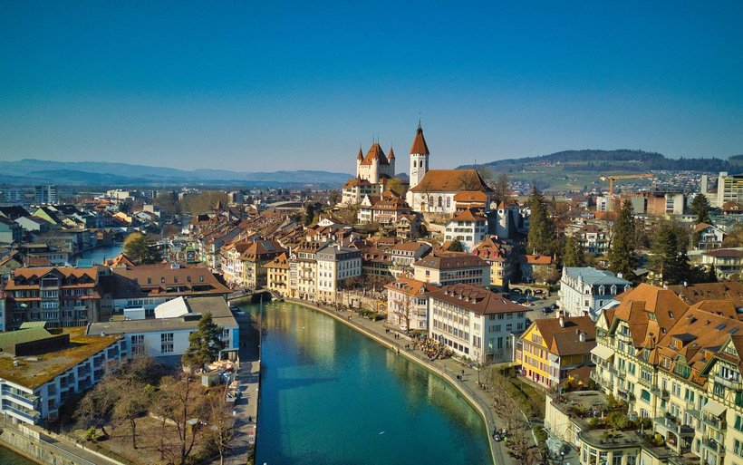Die Stadt Thun aus der Vogelperspektive