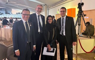 Richard Kämpf; Martin Saladin; die neu gewählte UN Tourism Generalsekretärin Shaikha Al Nowais; Christoph Schlumpf