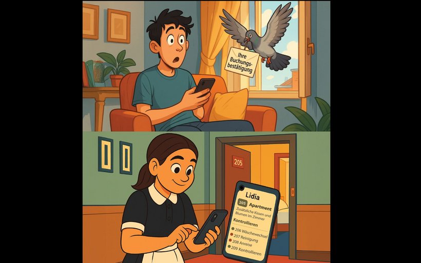 Bestätigung per Brieftaube? Charmant – aber in der Hotellerie 2025 sorgt smarte Technologie für effiziente Kommunikation und reibungslose Abläufe.