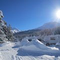 Camping de Samedan sous la neige