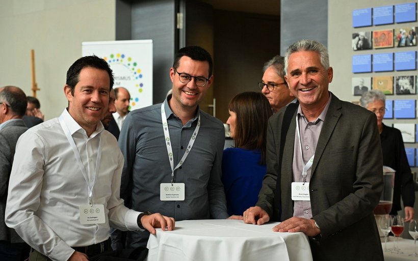 Urs Zurbriggen, My Leukerbad AG, mit Matthias Supersaxo, Saastal Tourismus AG, und Bruno Huggler, Crans-Montana Tourisme & Congrès.